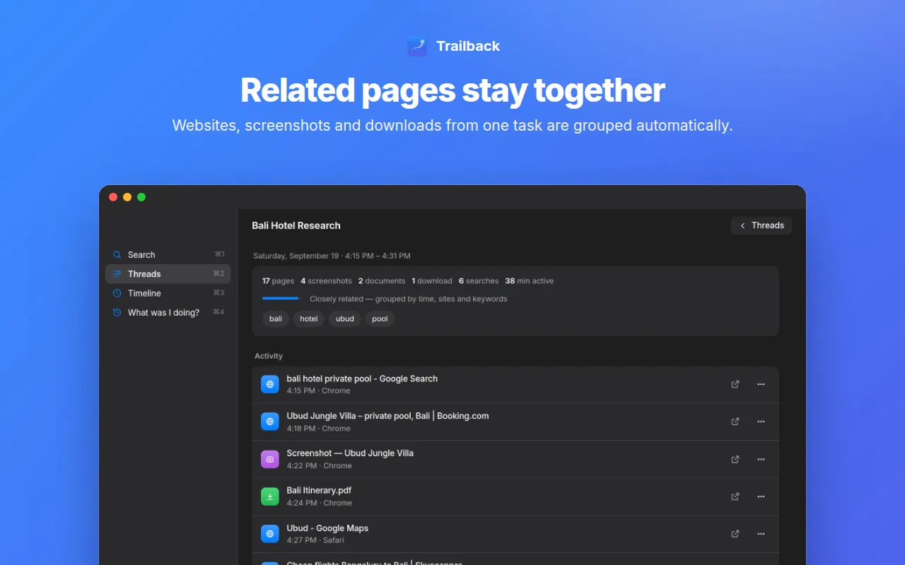 Trailback for Mac & Windows gallery image