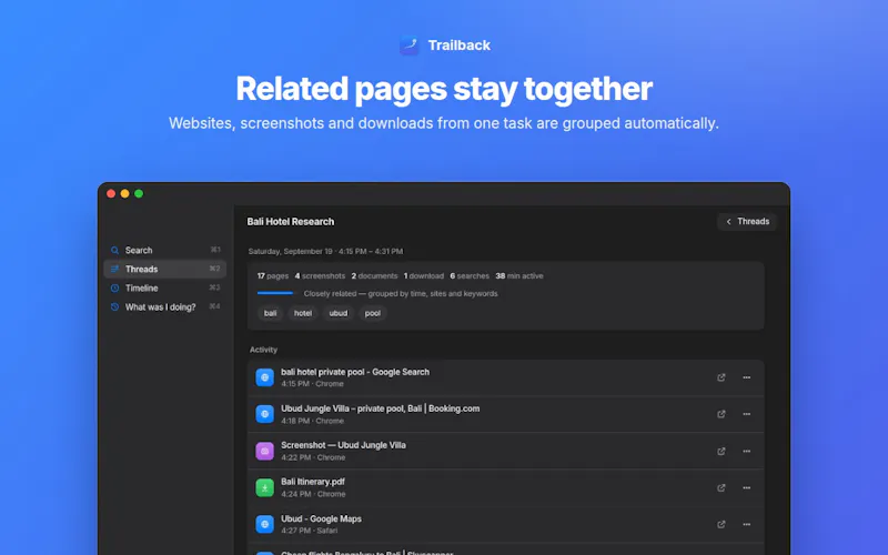 Trailback for Mac & Windows screenshot 3