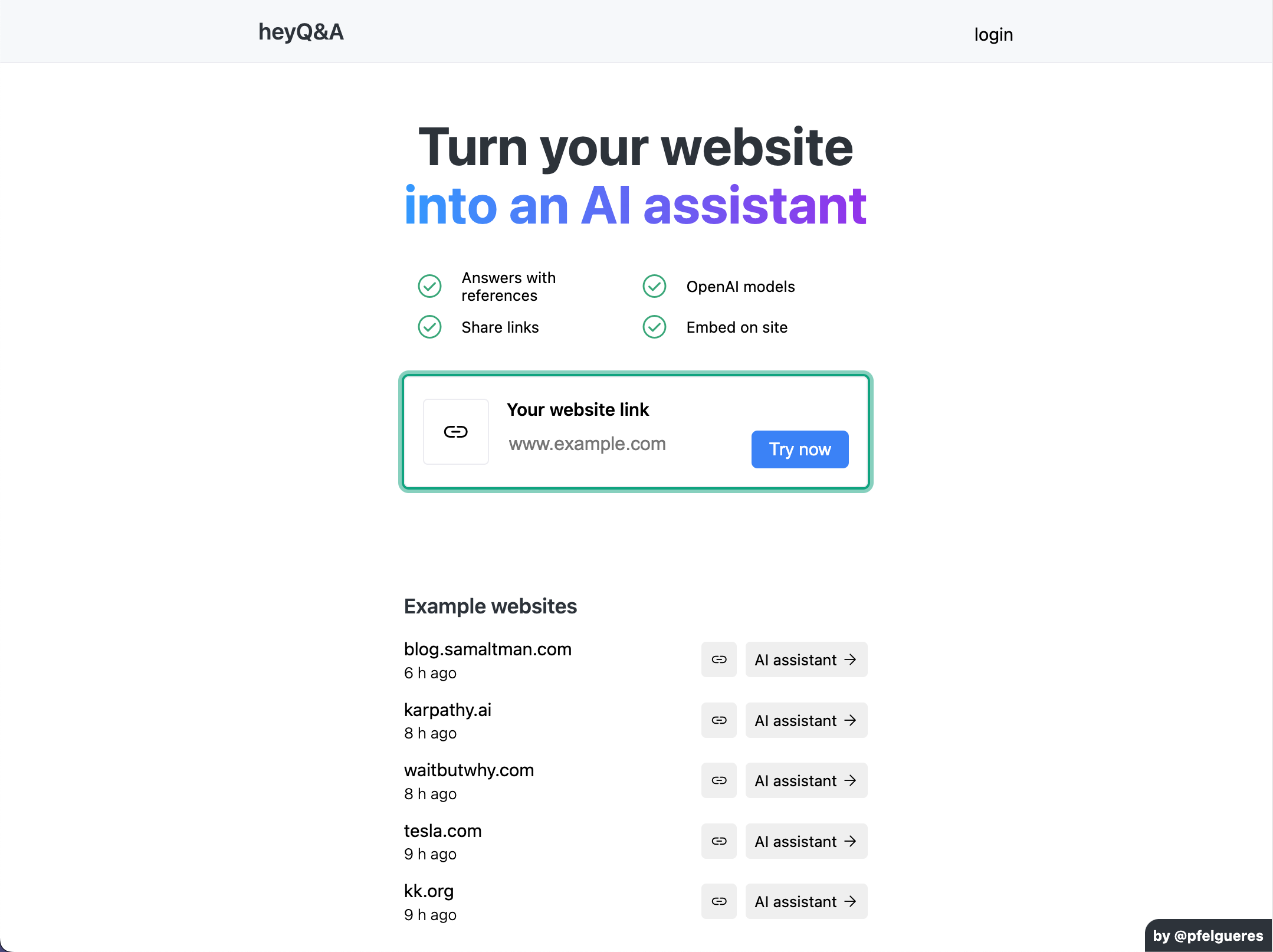 Heyq & a - Verwandeln Sie Ihre Website in wenigen Minuten in einen AI -Chatbot Medien 2