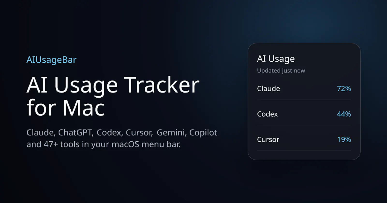 AIUsageBar screenshot 1