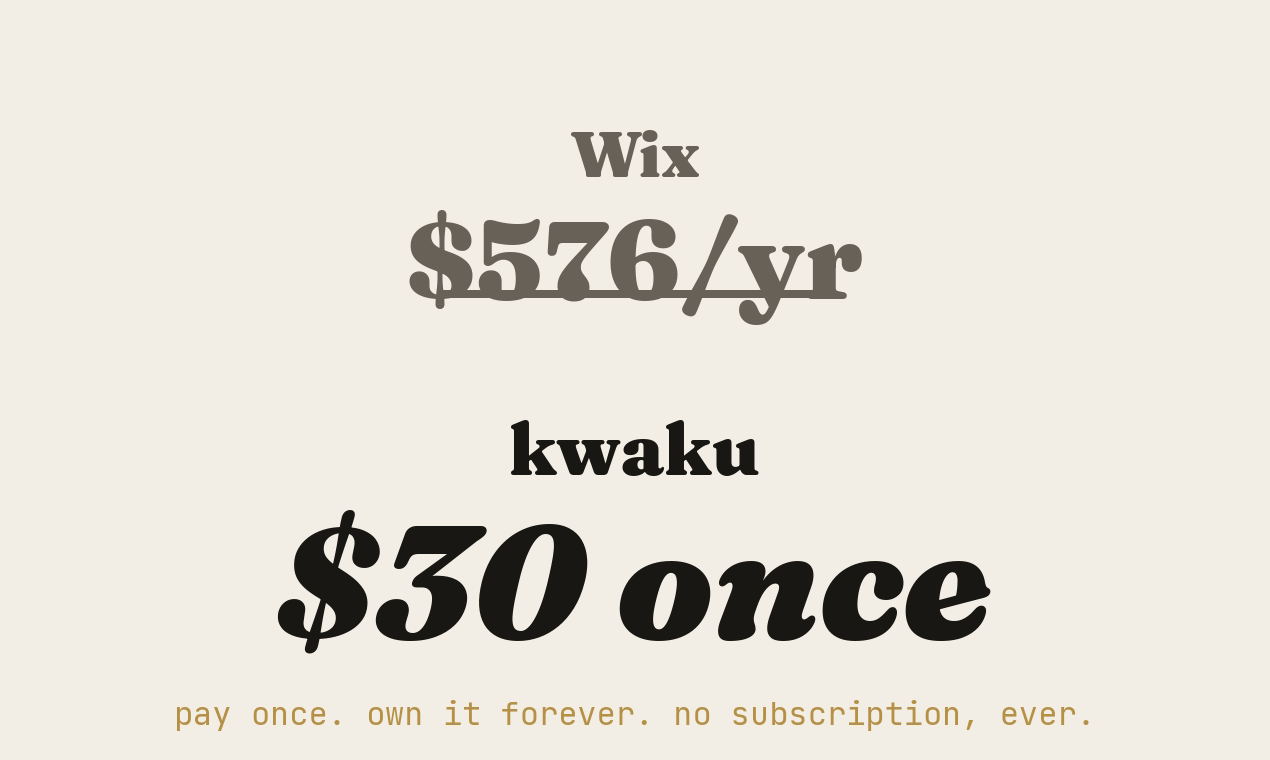 Kwaku — Zero-subscription web builder gallery image
