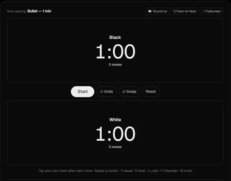 Chess Clock Online screenshot 2