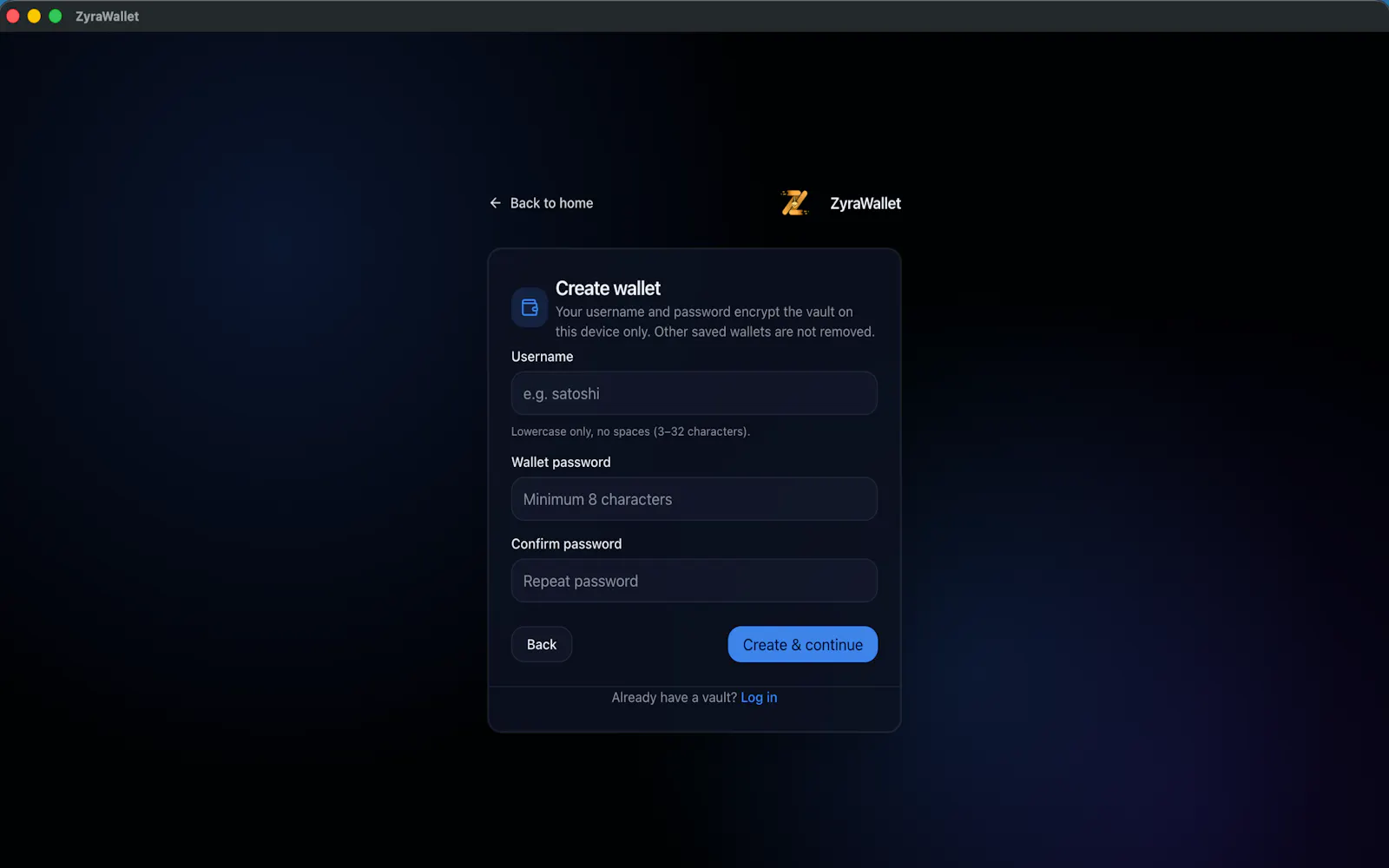 ZyraWallet screenshot 2