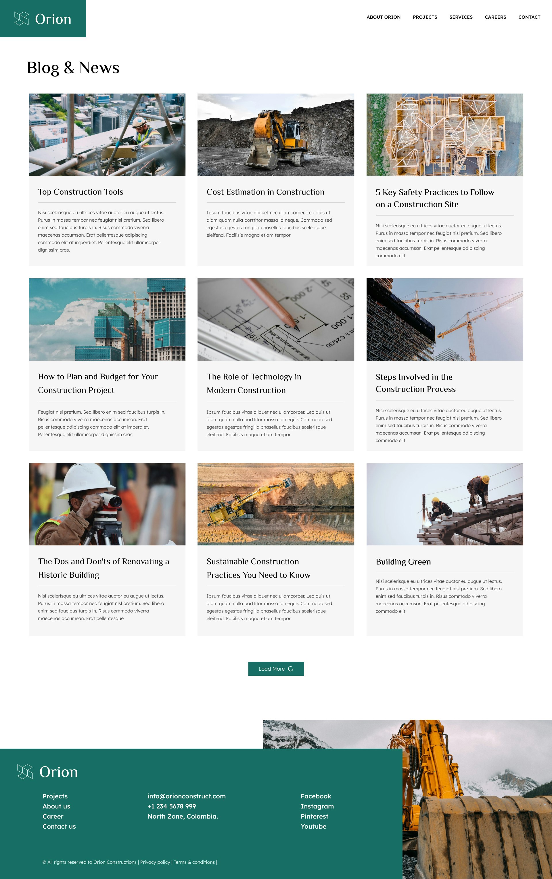 Mídia 11 de Modelo HTML do Site de Construção Orion