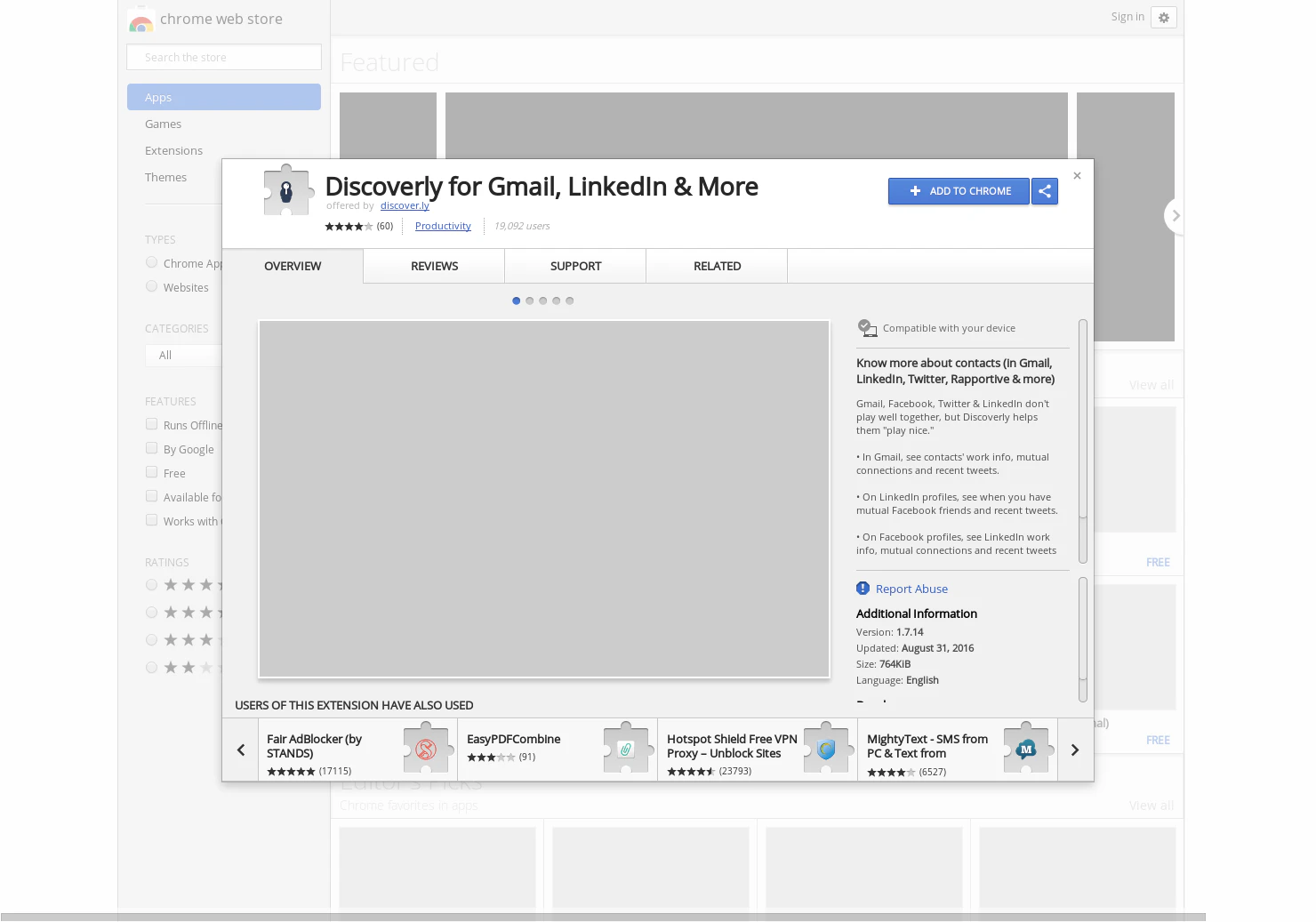Discoverly Gmail Plugin