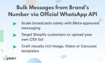Updatrr WhatsApp Automation for Shopify gallery image