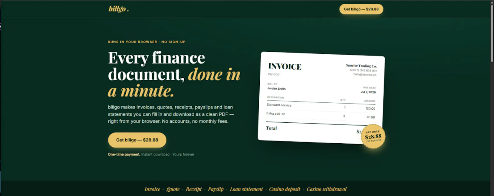 billgo screenshot 1