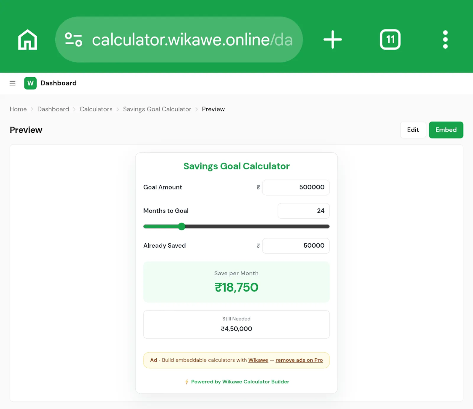 Wikawe Calculator screenshot 3