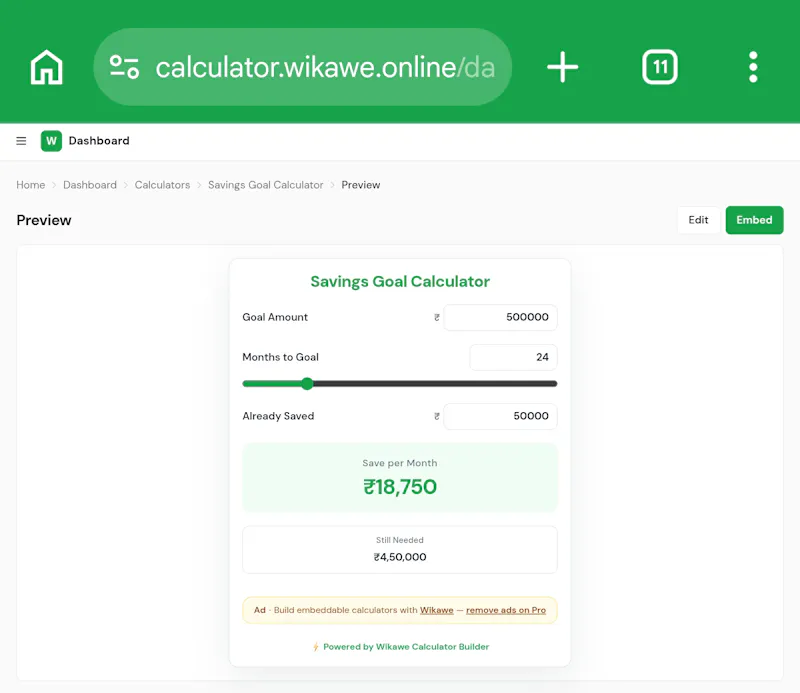 Wikawe Calculator screenshot 3