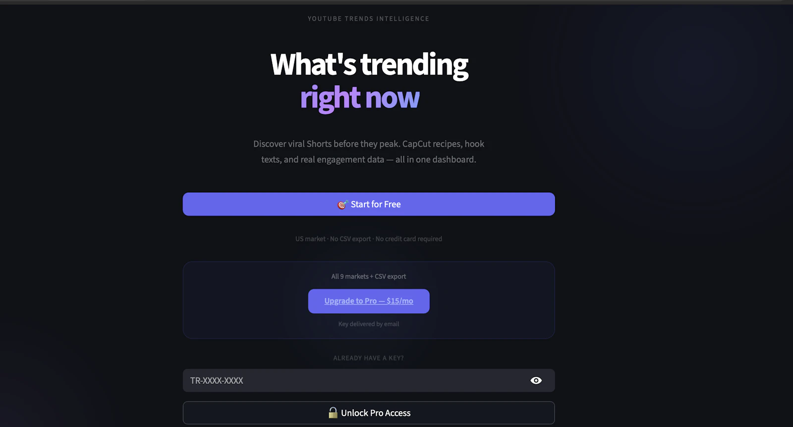 TrendRadar — YouTube Trend Tracker screenshot 1