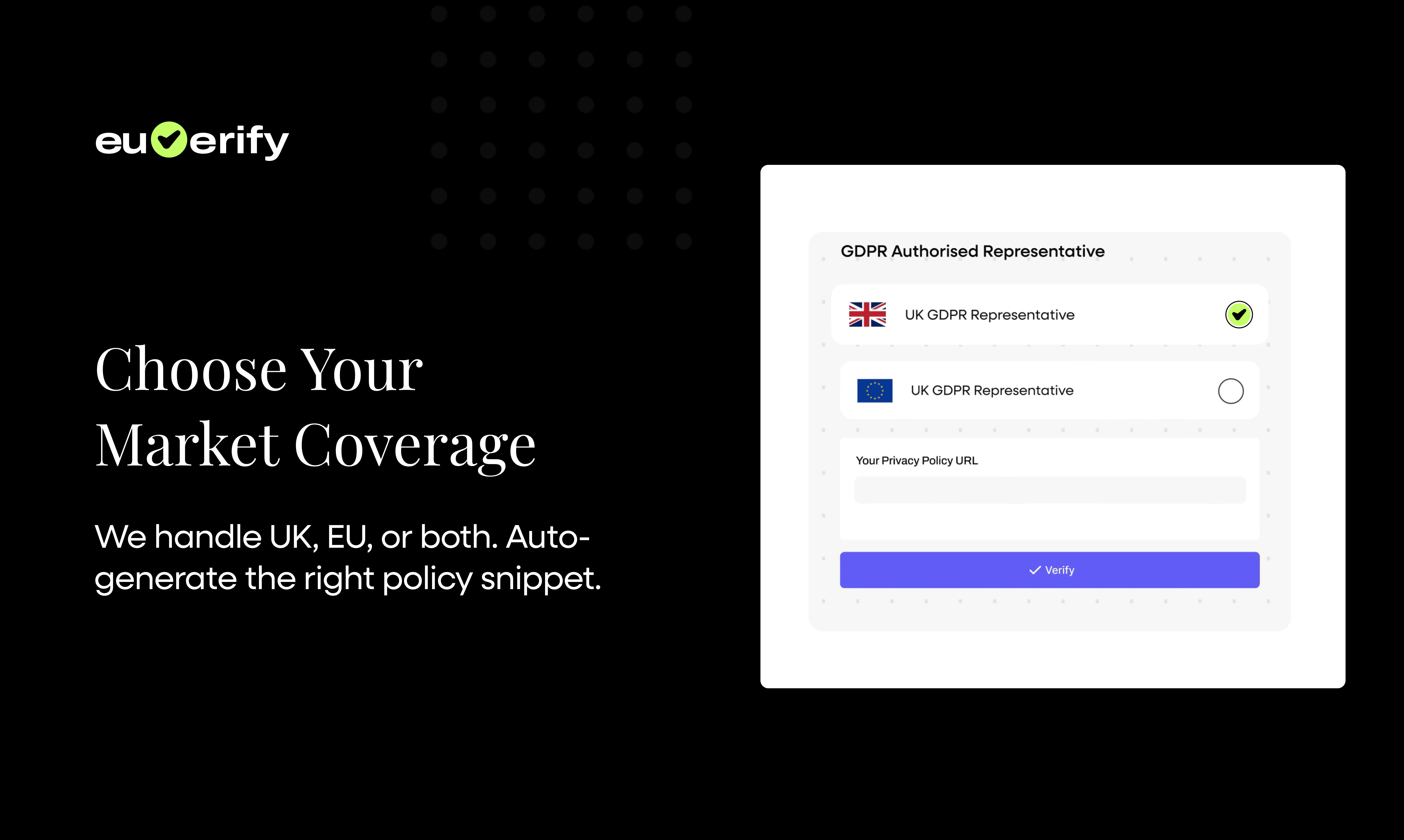 Euverify GDPR Representative(Article 27) - Main screenshot showing features and interface