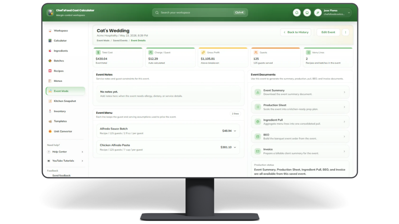 Chef’s Food Cost Calculator gallery image