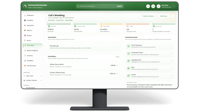 Chef’s Food Cost Calculator screenshot 5