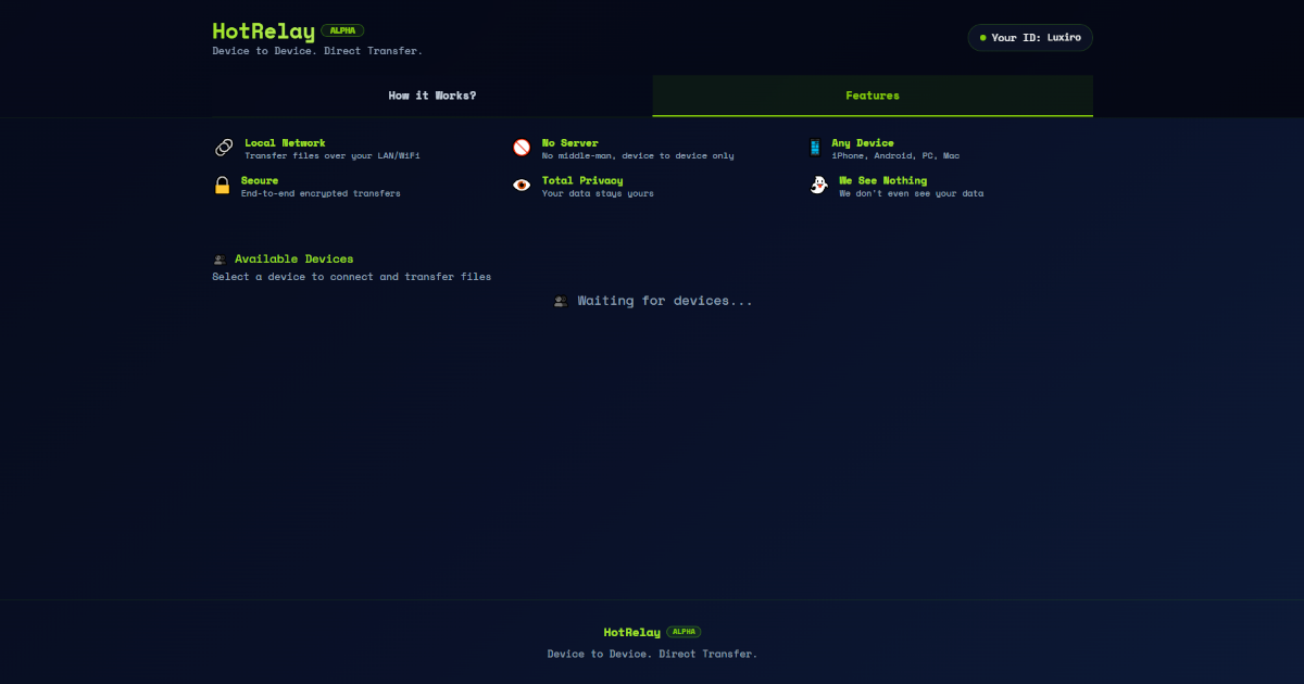HotRelay - Main product screenshot demonstrating key features and user interface