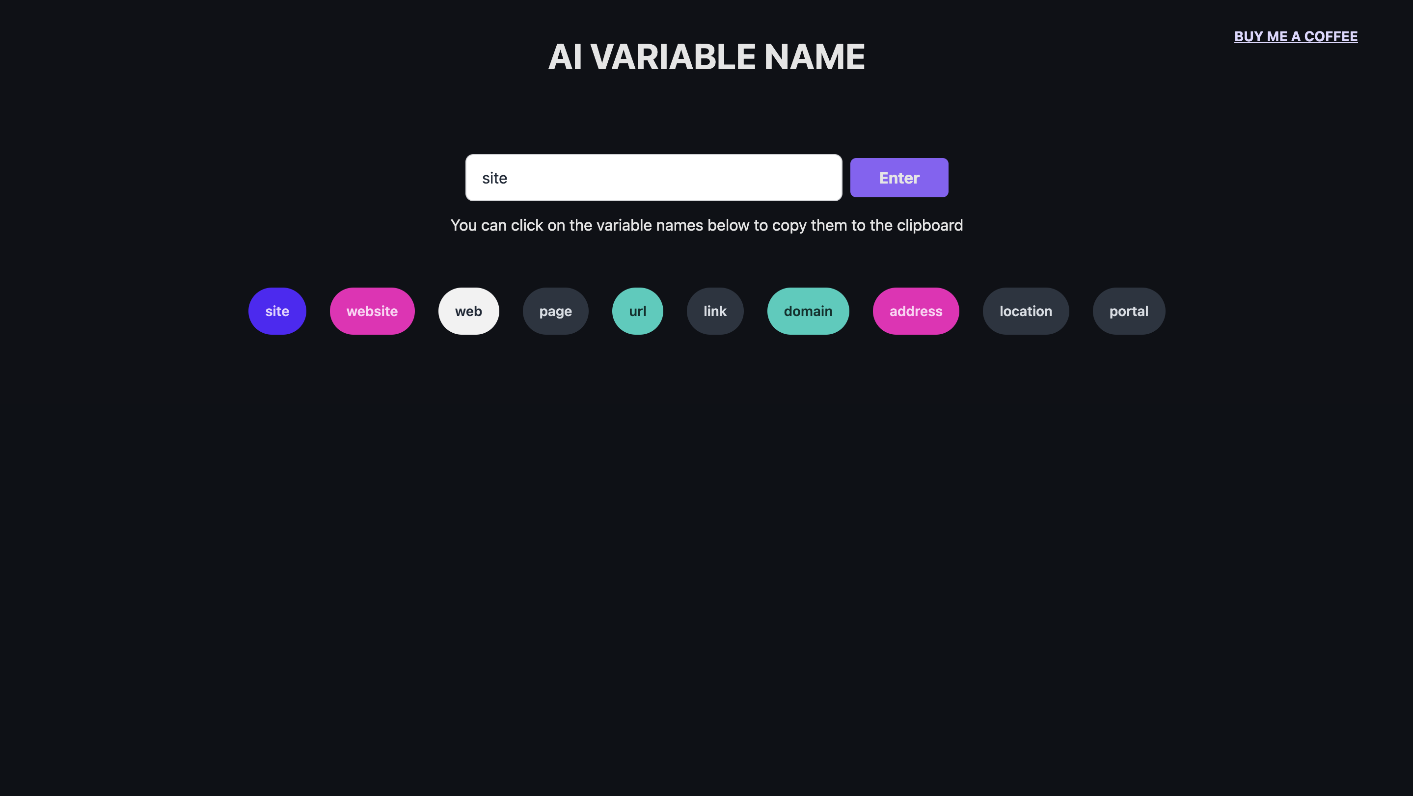 AI VARIABLE NAME