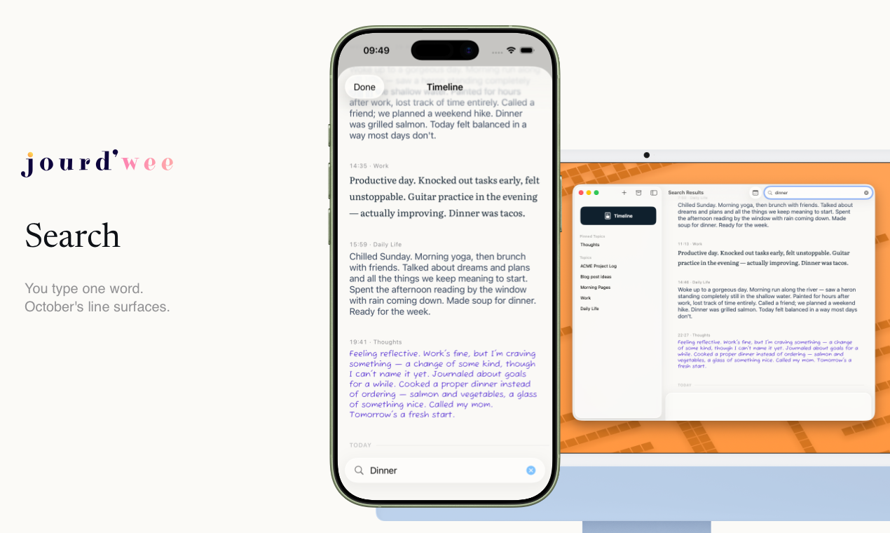 Jourdwee — A timeline journal gallery image