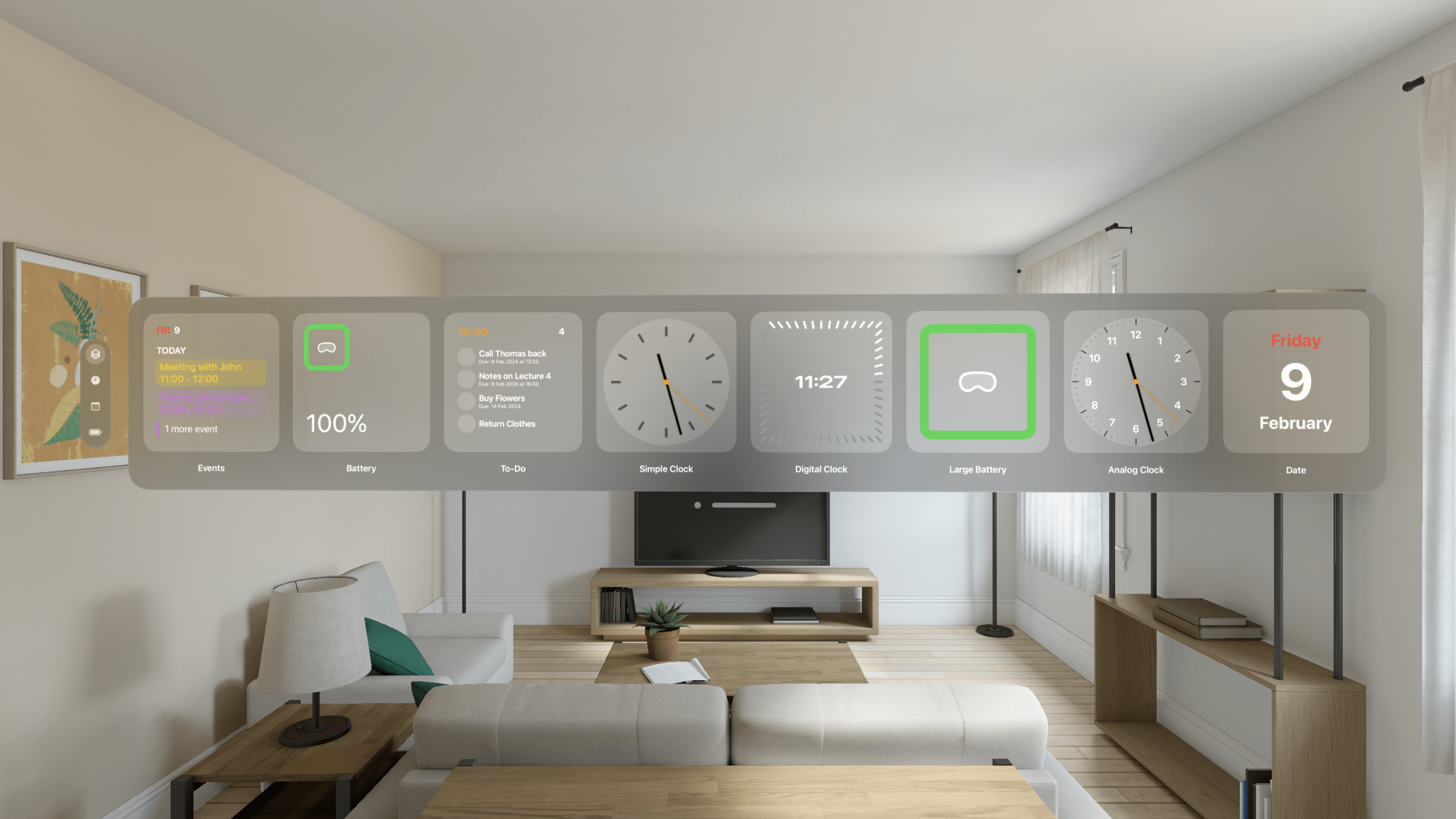 Vizyon widget'ları - Vision Pro'da Widget'lar medya 4