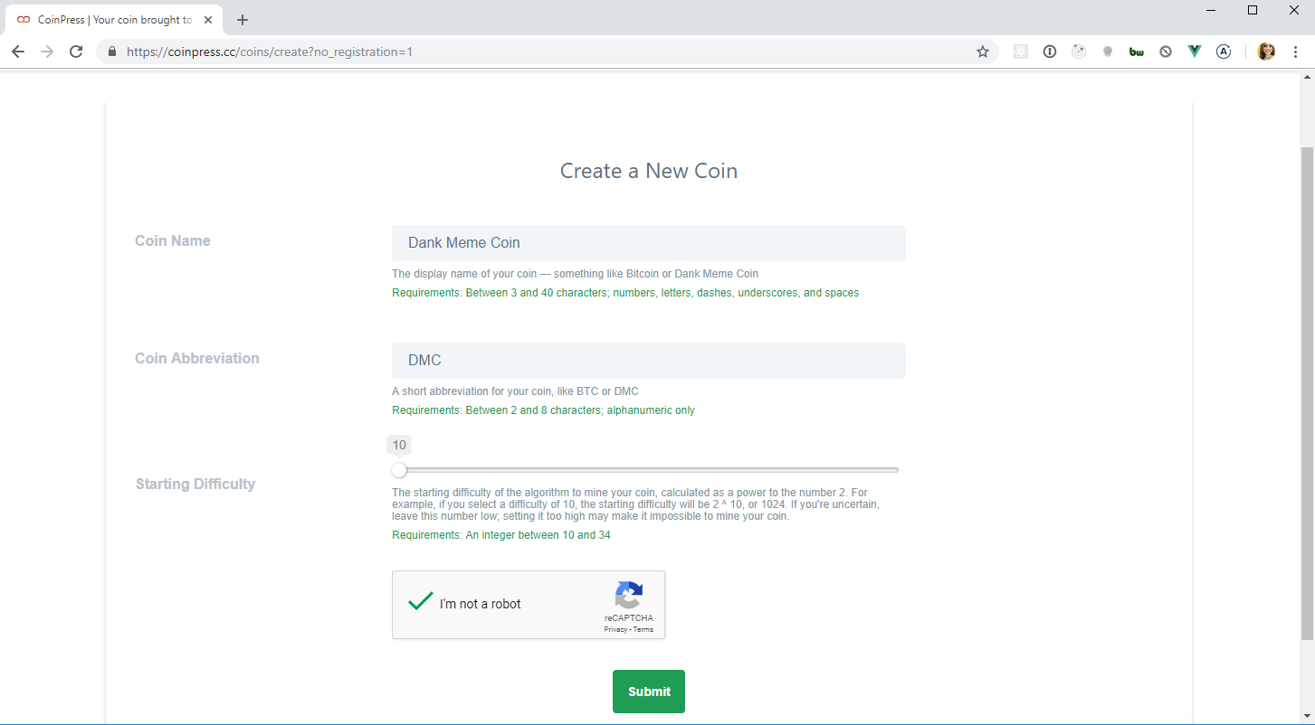 Coinpress.cc Crypto Coin Generator gallery image