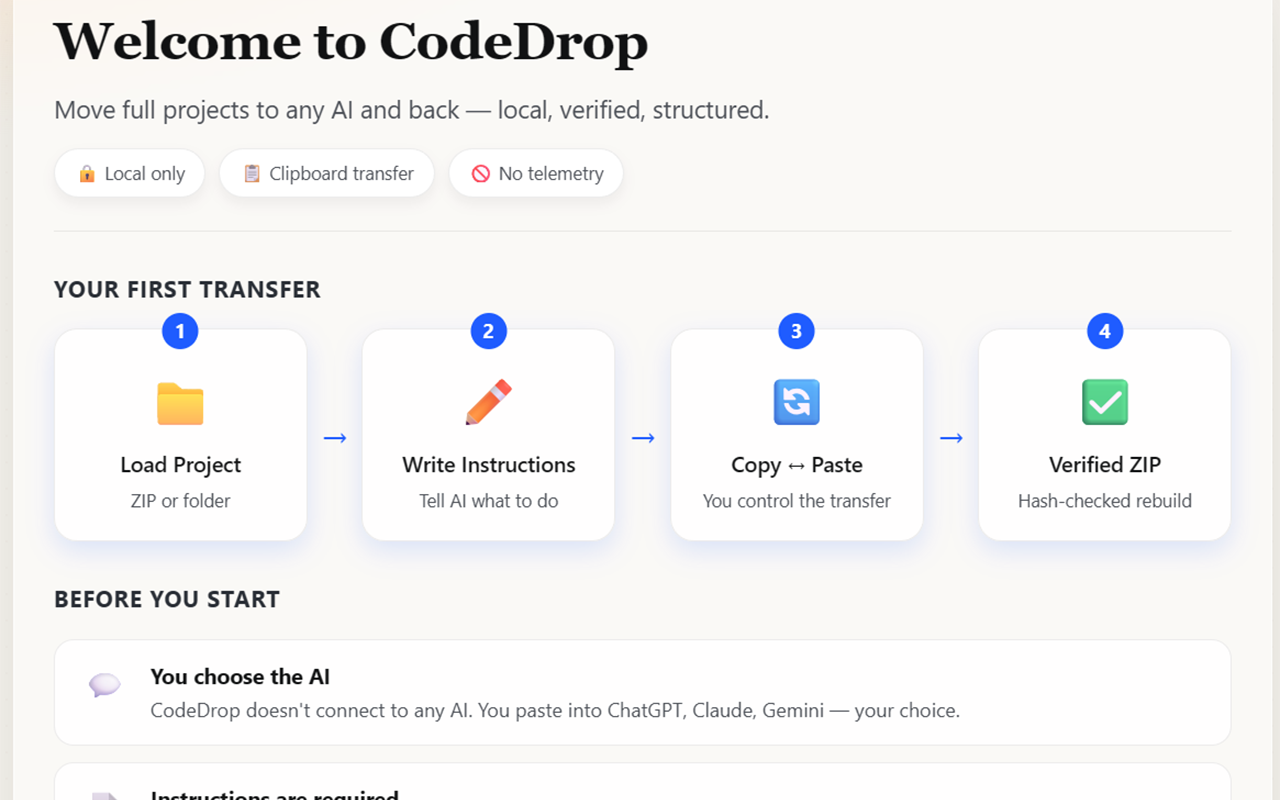 CodeDrop - Screenshot 3 showing product features and functionality