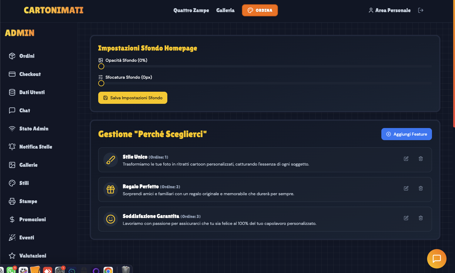 Mídia 4 de Cartão - ECMOM italiano para vender imagens com auto -hospedagem (sem shopify)