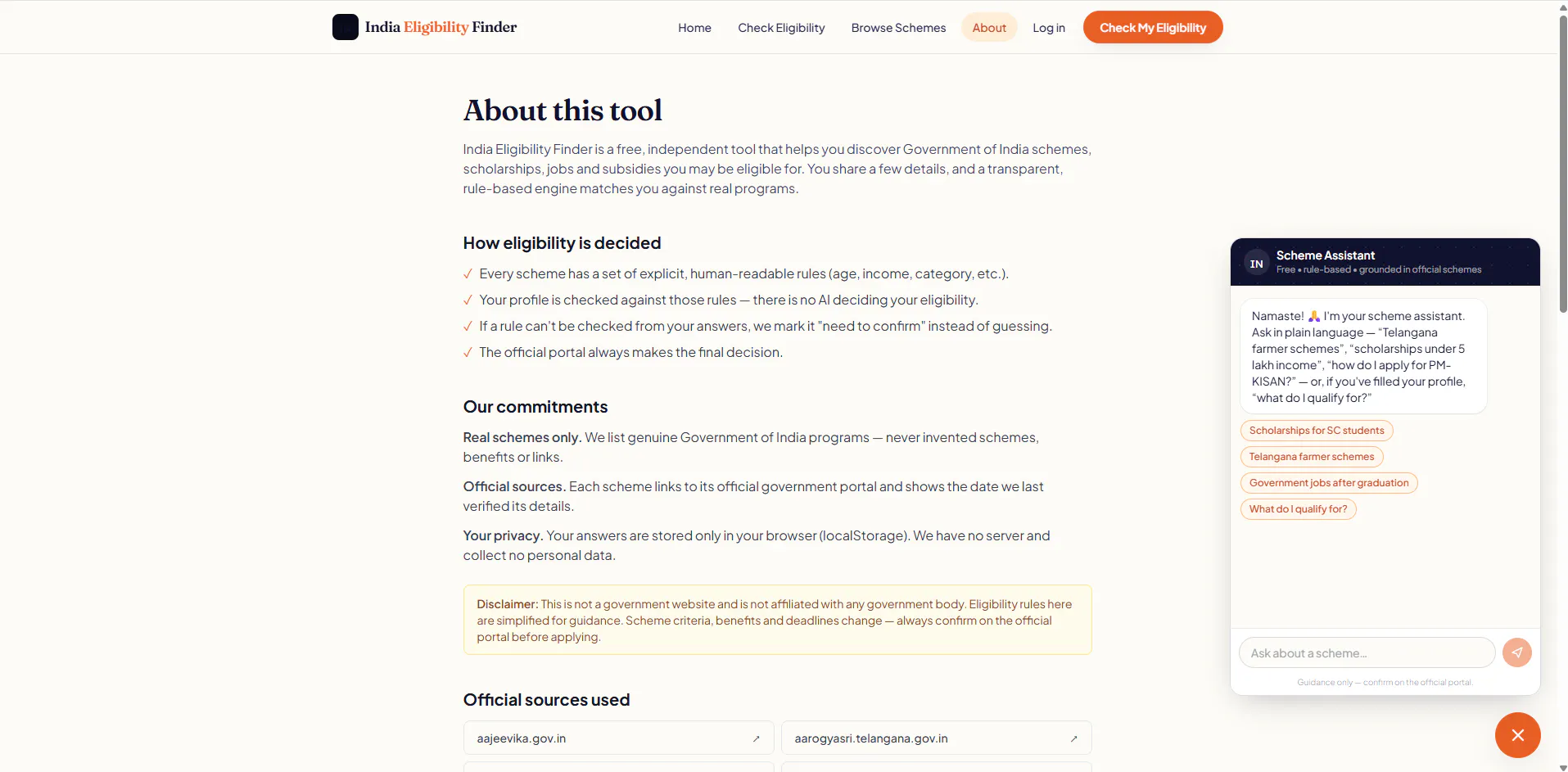 India Eligibility Finder gallery image
