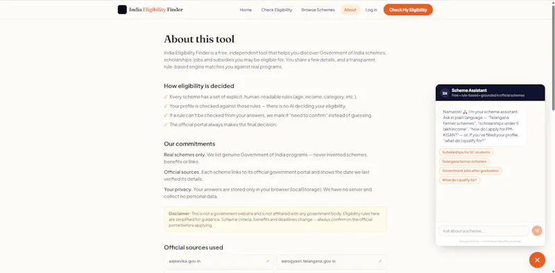 India Eligibility Finder screenshot 3