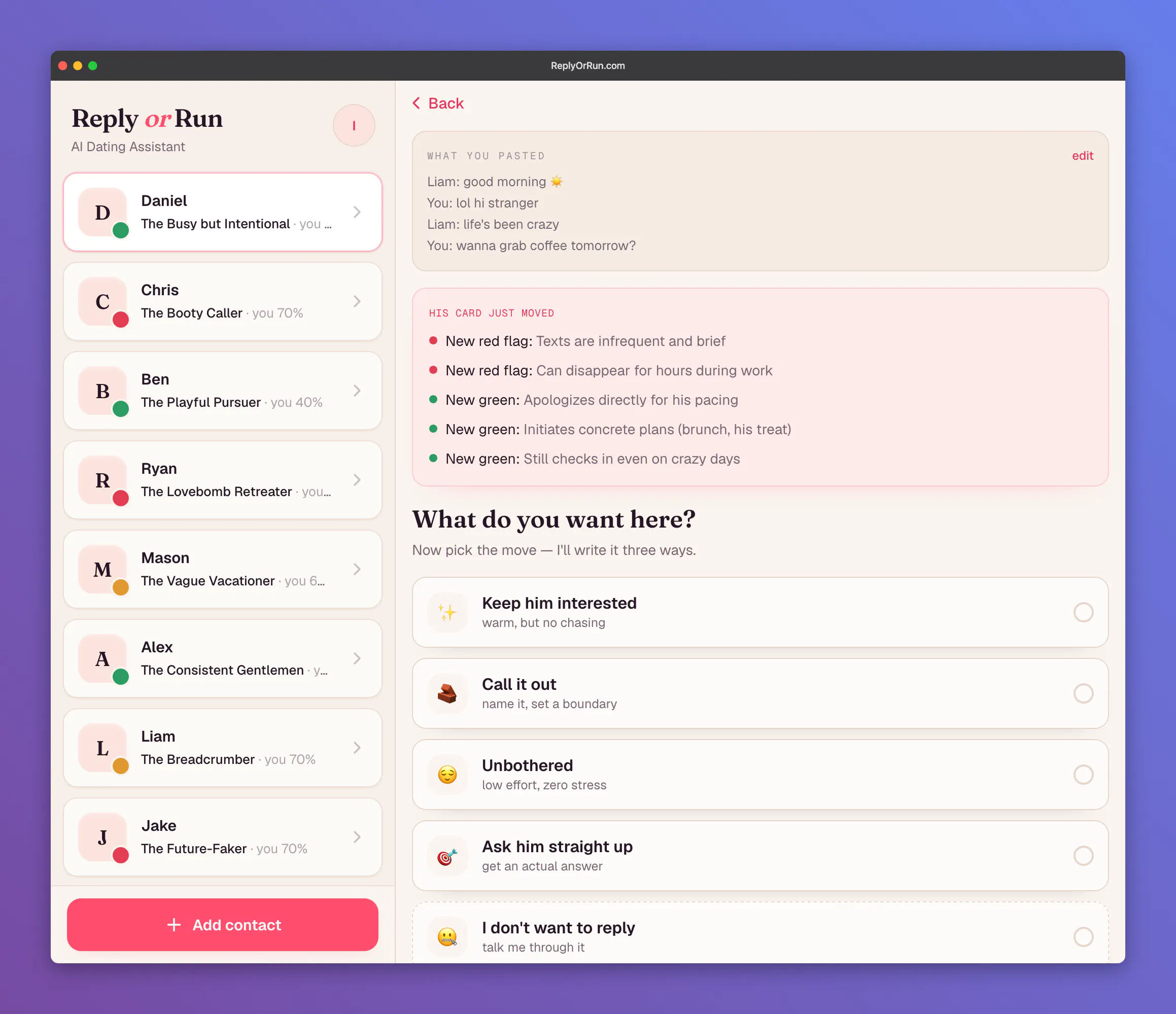 Reply or Run - AI Dating Assistant 截图 2