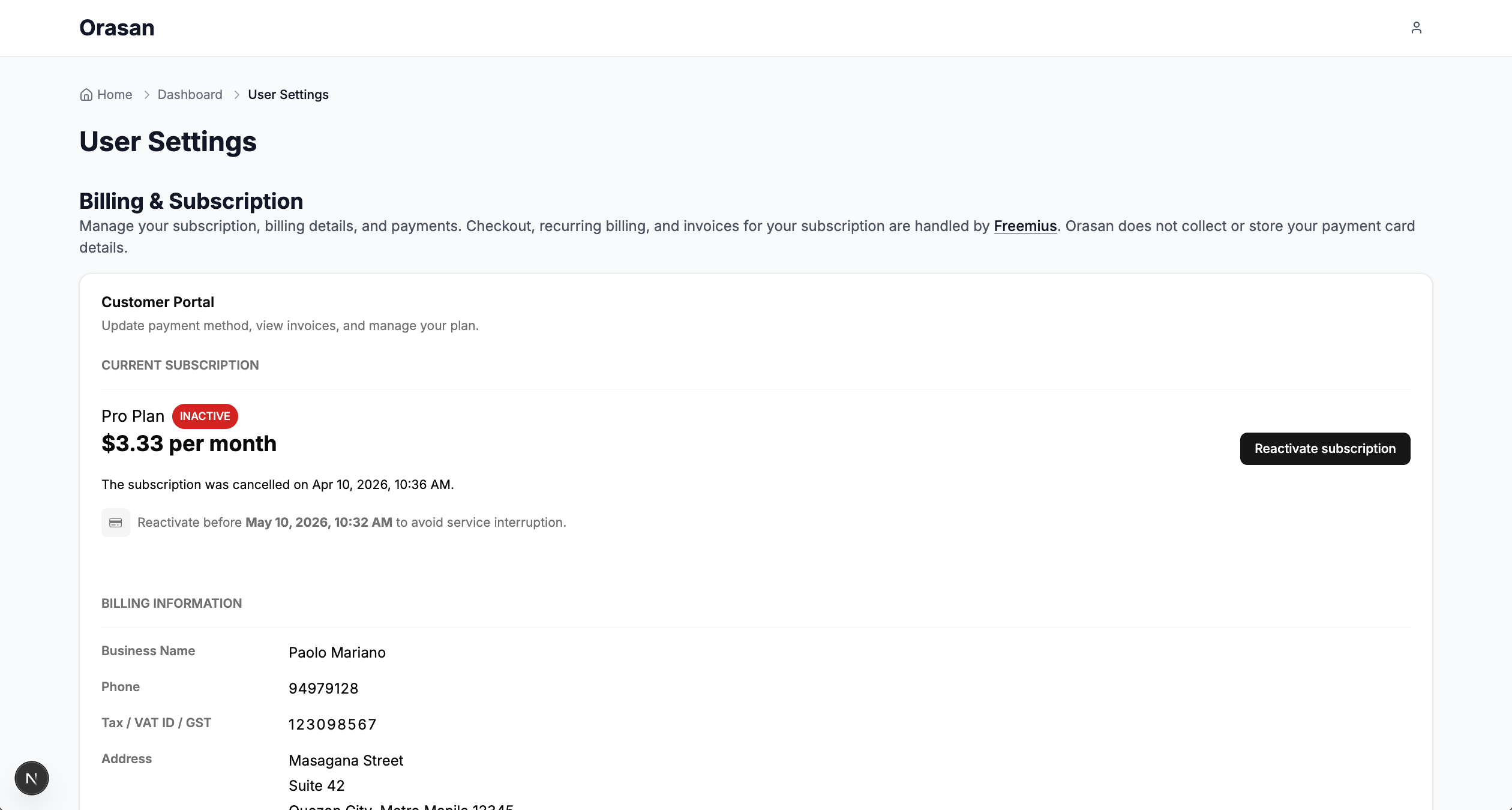 Orasan gallery image