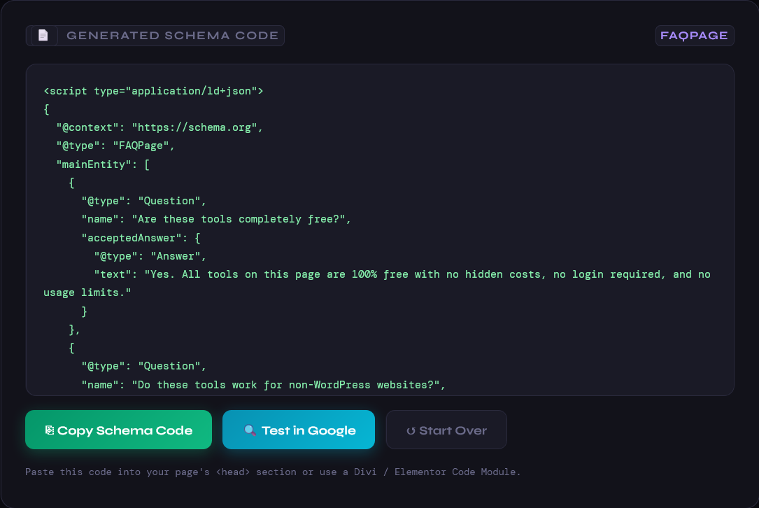 Free Schema Markup Generator gallery image
