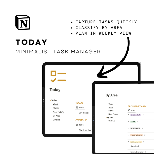 Notion «Aujourd'hui» Gestionnaire de tâches minimalistes