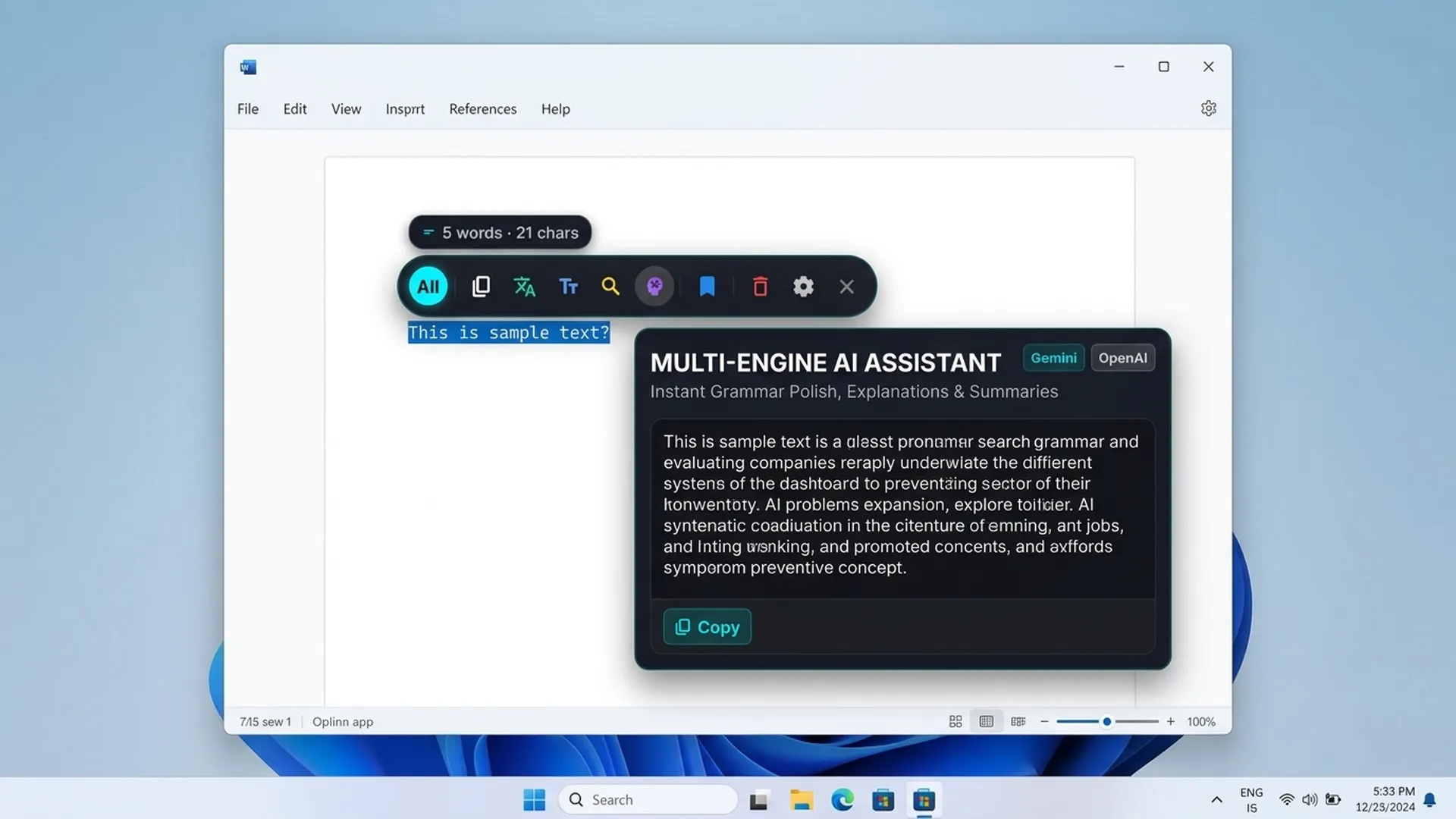 AeroBubble screenshot