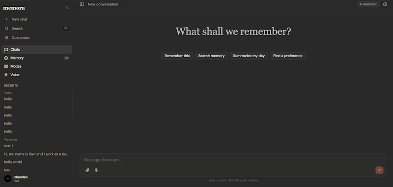 Memora screenshot 2