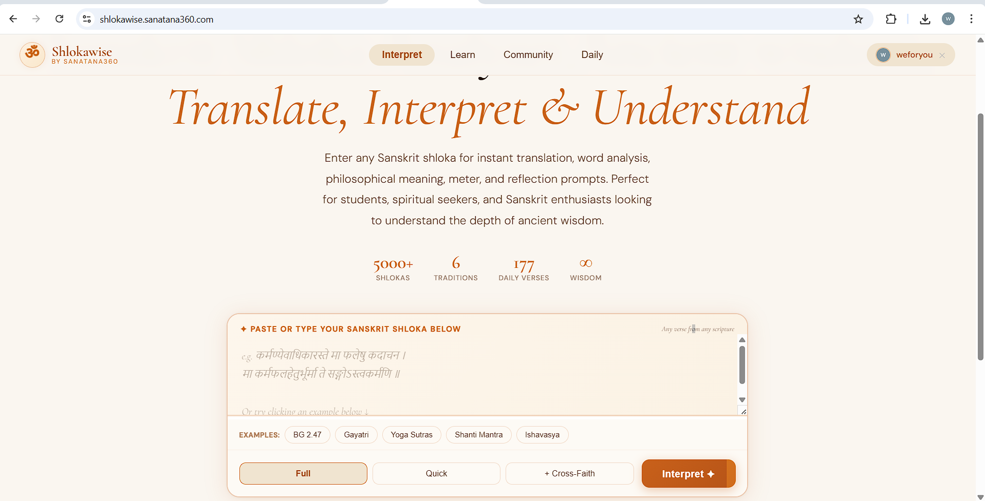 Sanskrit Shloka Analyzer,Ancient wisdom
