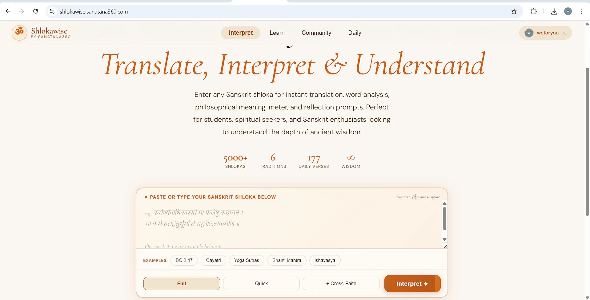 Sanskrit Shloka Analyzer,Ancient wisdom