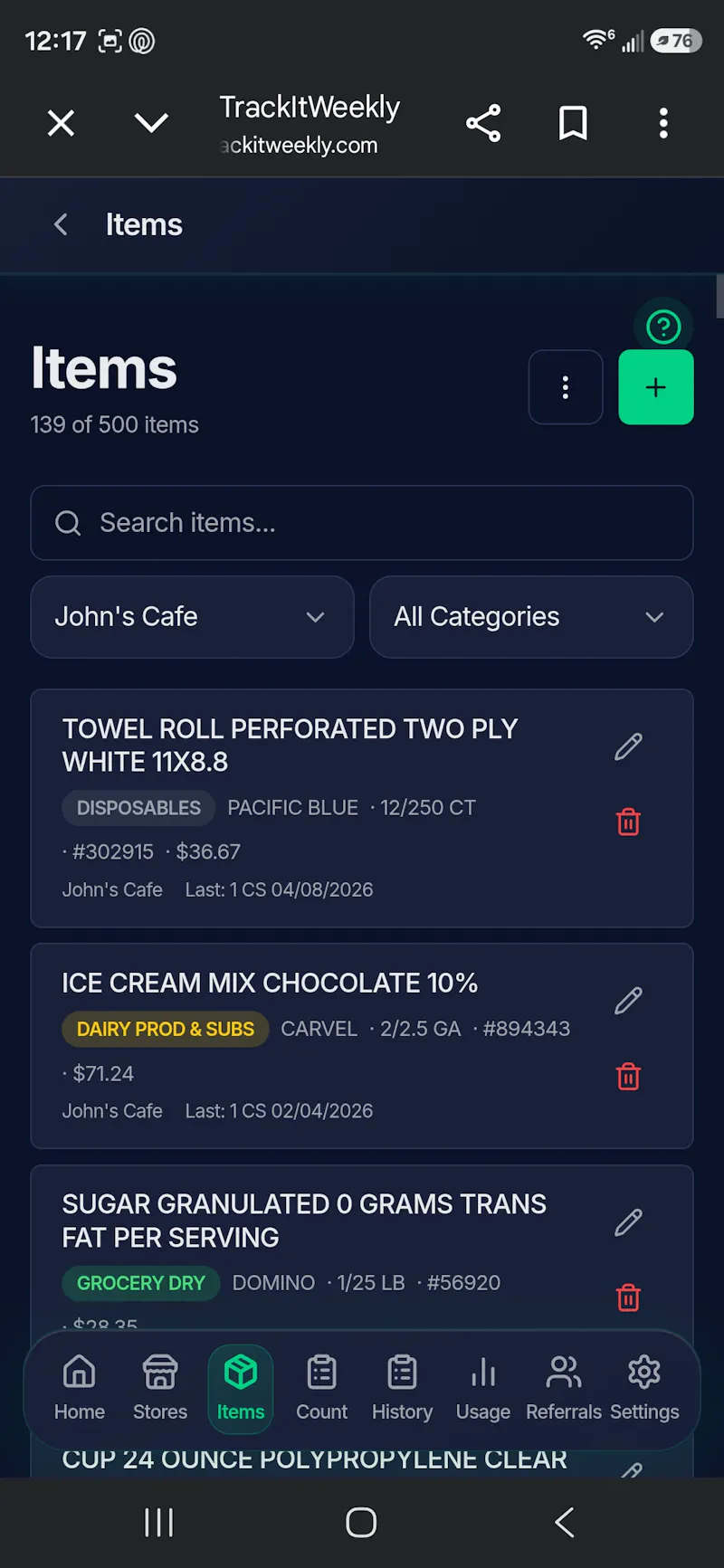 TrackItWeekly Small Business Inventory screenshot 7