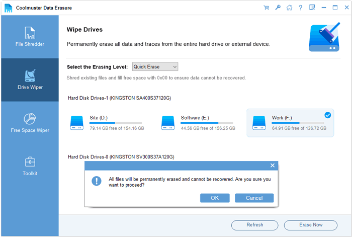 CoolMuster 데이터 삭제 - Windows 용 안정적인 데이터 와이프 소프트웨어 미디어 5