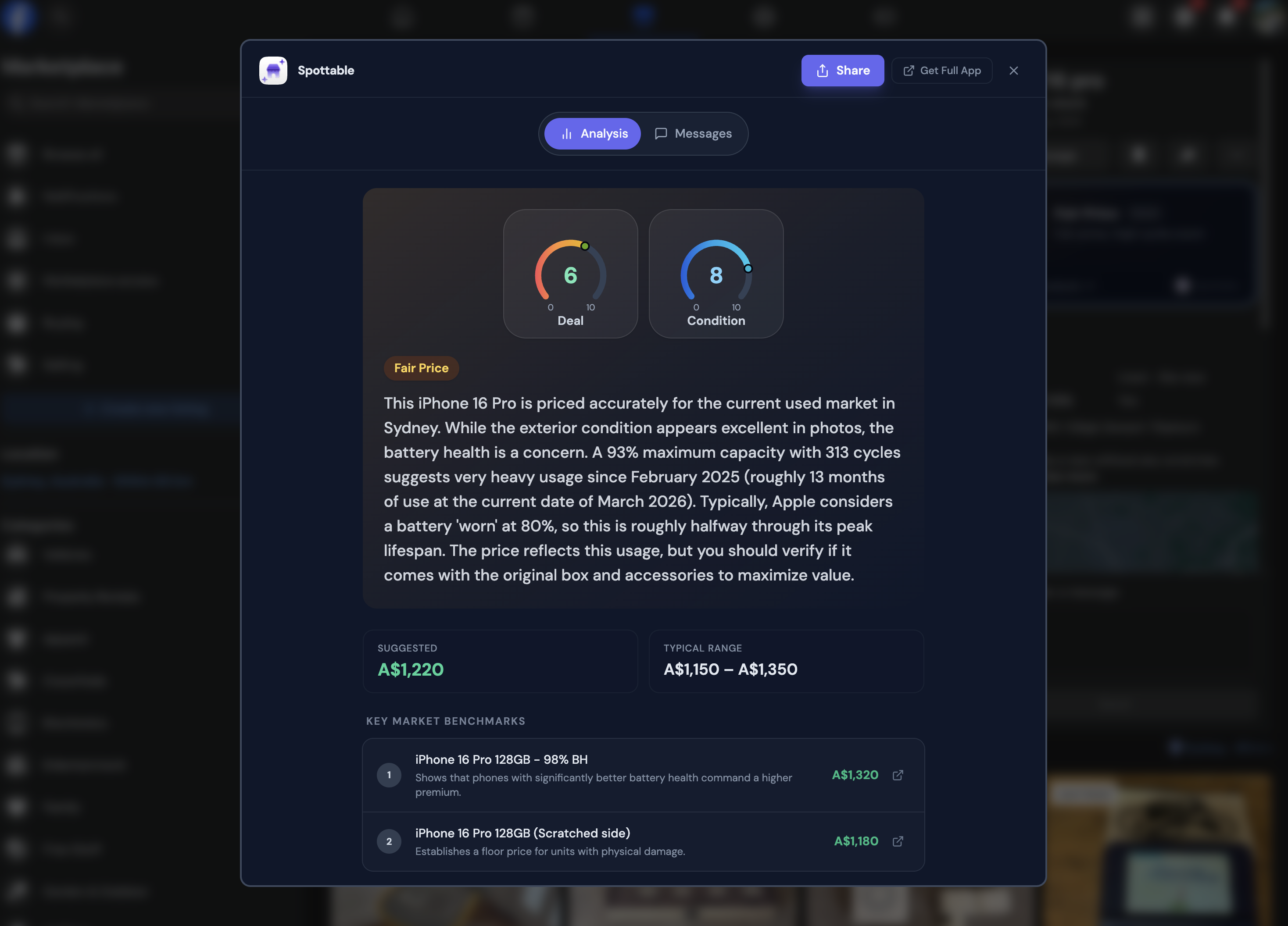 Spottable - Facebook Marketplace AI - Screenshot 2 showing product features and functionality