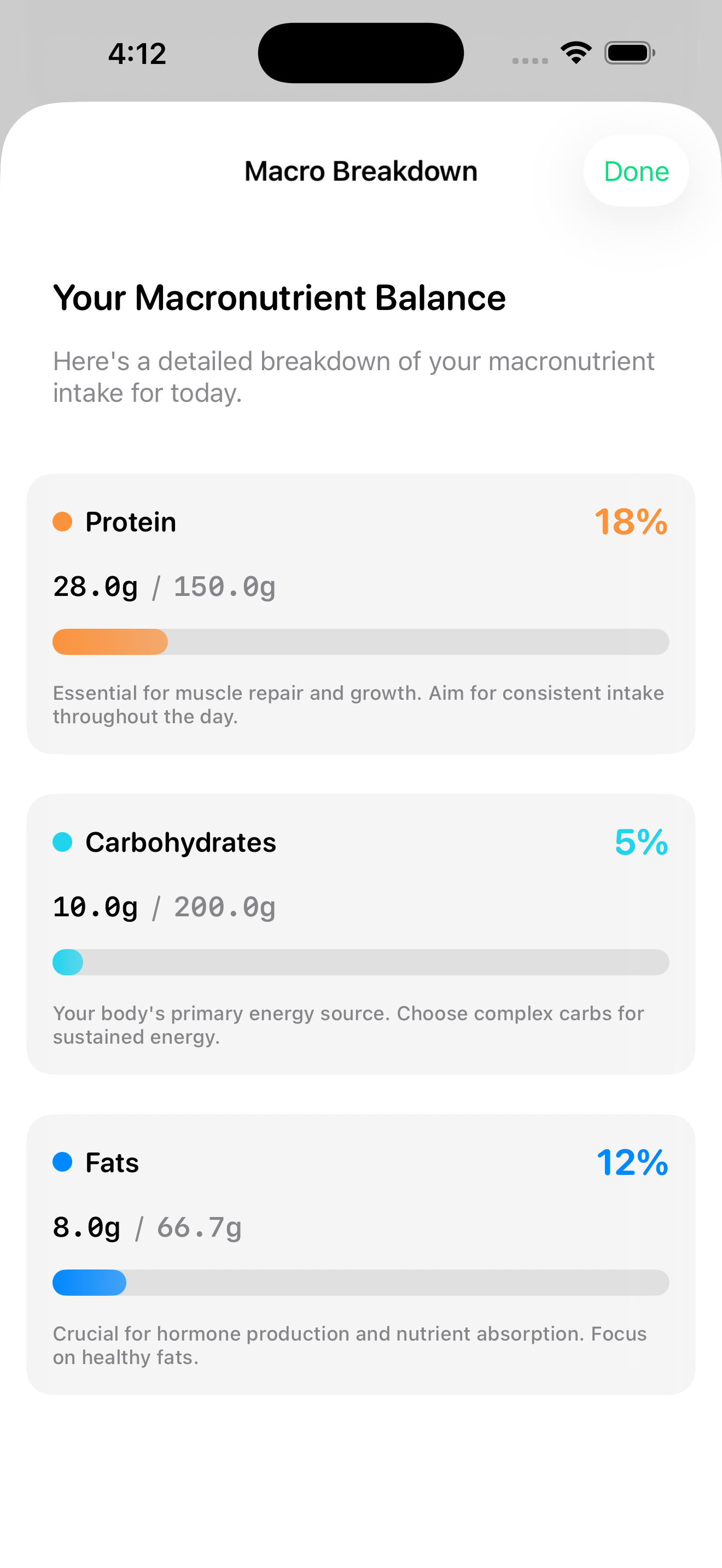 Nutra - AI Nutrition Tracker - Screenshot 4 showing product features and functionality