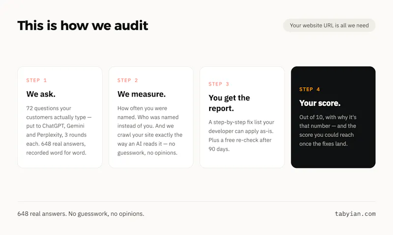 Tabyian — AI Visibility Audit screenshot 2