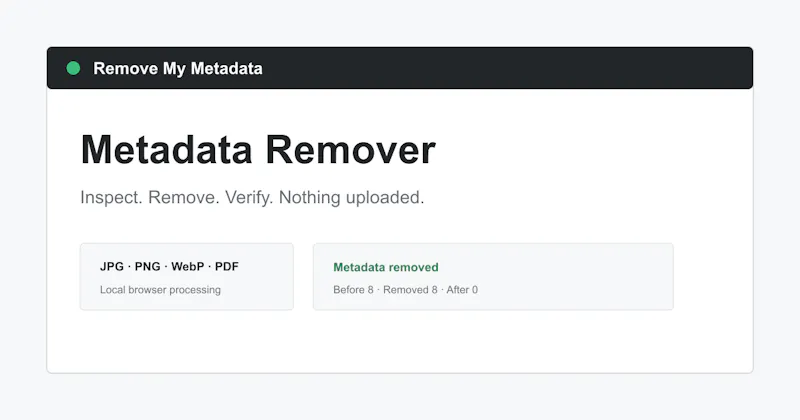 Remove My Metadata screenshot 1