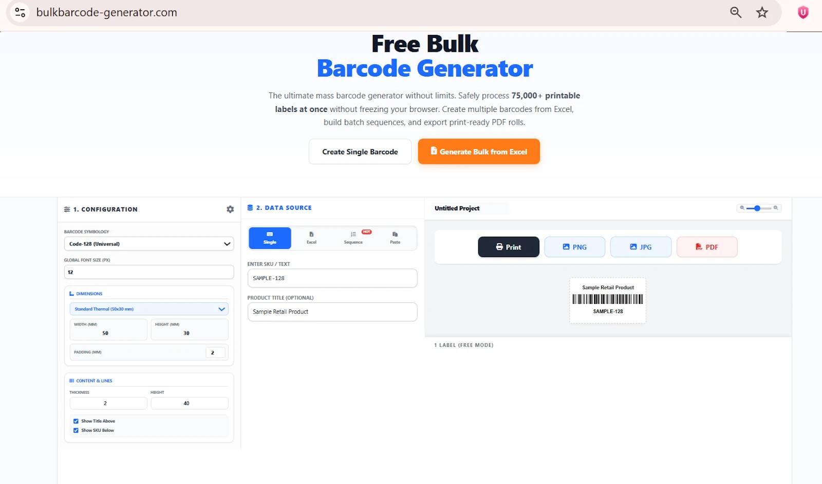 Free Bulk Barcode & QR Generator screenshot 5
