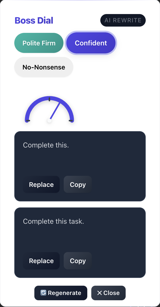 Boss Dial - Main product screenshot demonstrating key features and user interface