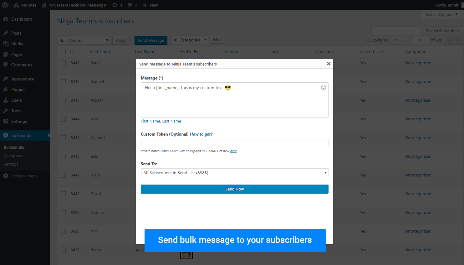 Facebook Messenger Bulksender gallery image