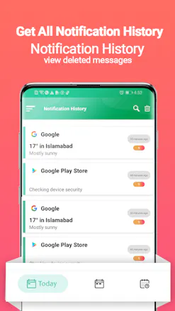 Notification history log gallery image