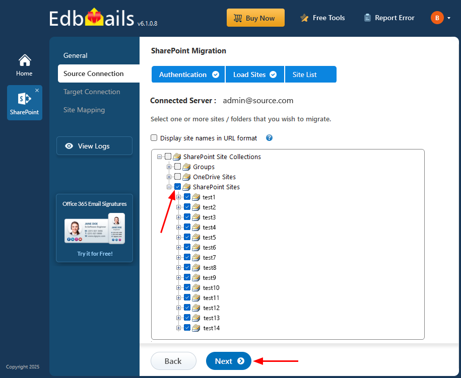 Edbmails SharePoint Migration Tool - Быстрый и надежный инструмент миграции SharePoint Online медиа 3