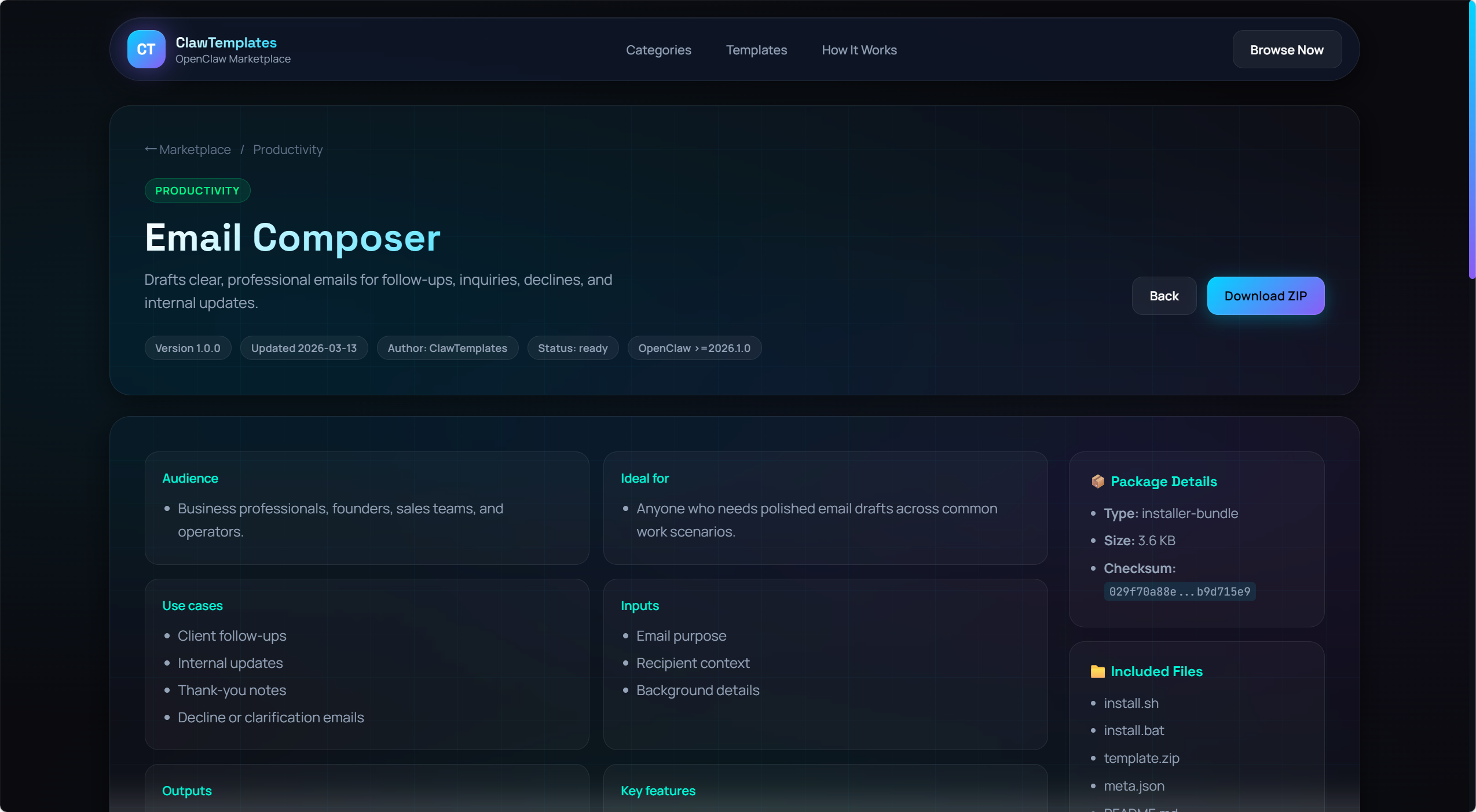 ClawTemplates gallery image