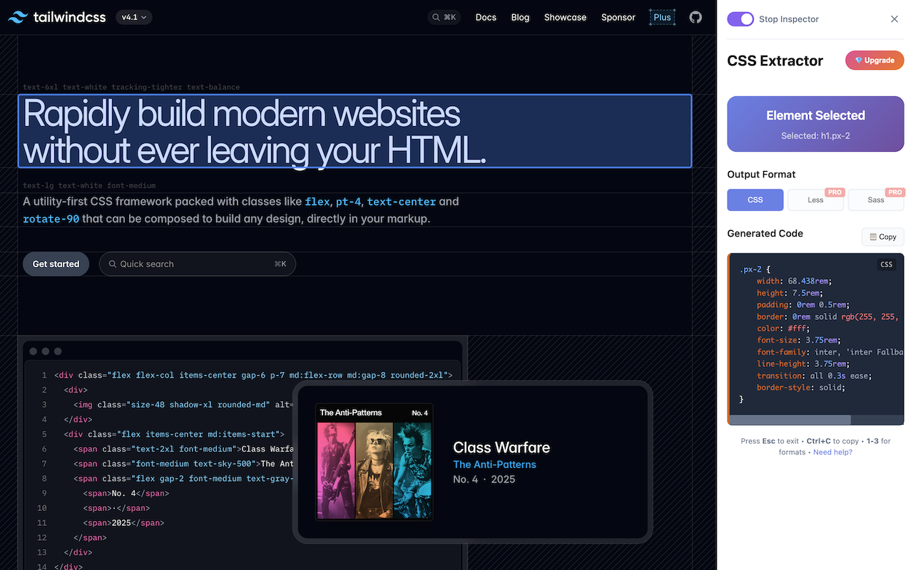 Média Extracteur CSS Pro - Extraire et copier le code CSS propre 4