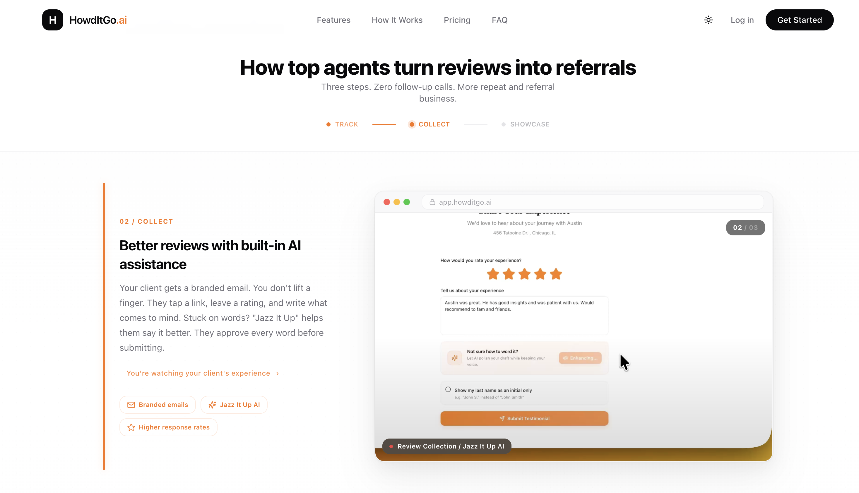 HowdItGo.ai - Screenshot 2 showing product features and functionality