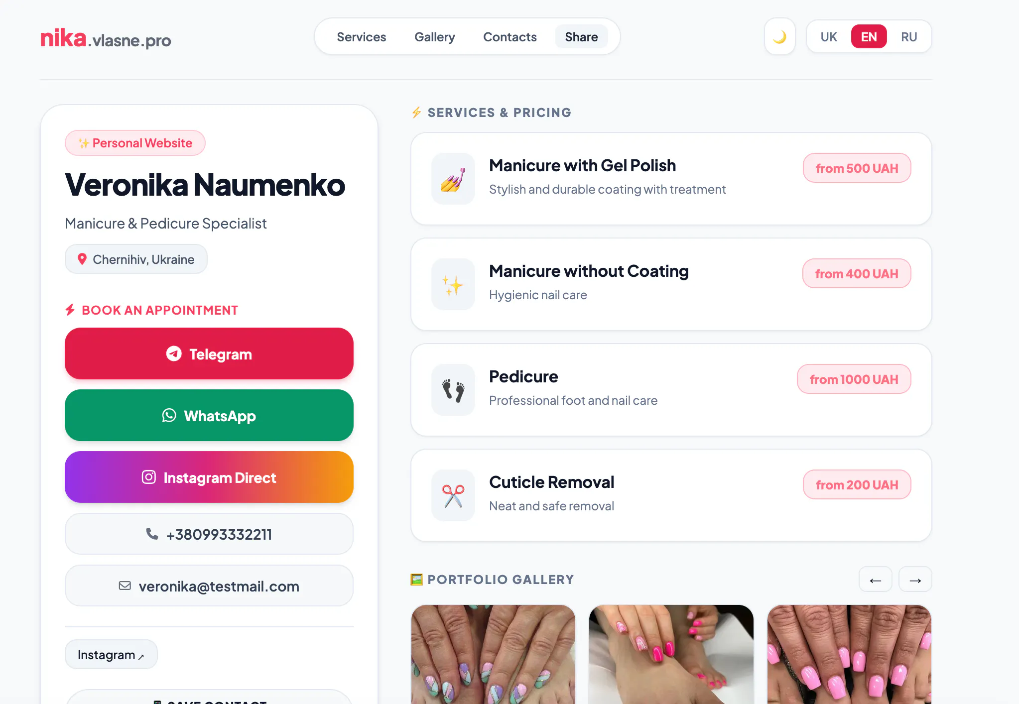 Vlasne.pro - fast web site generator screenshot 2