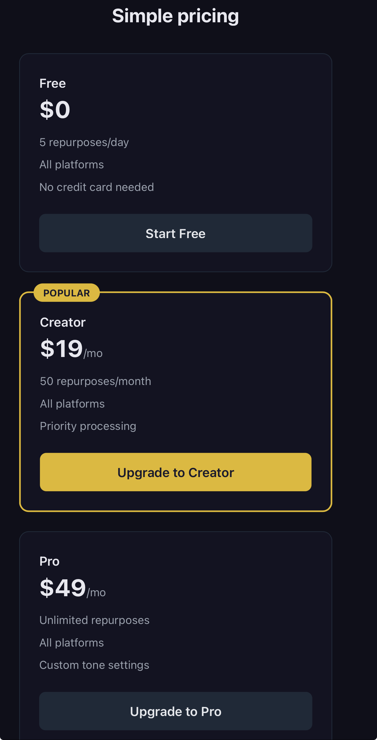 Repurposer - Screenshot 3 showing product features and functionality